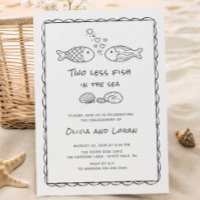 Two Less Fish in the Sea Engagement Invitation