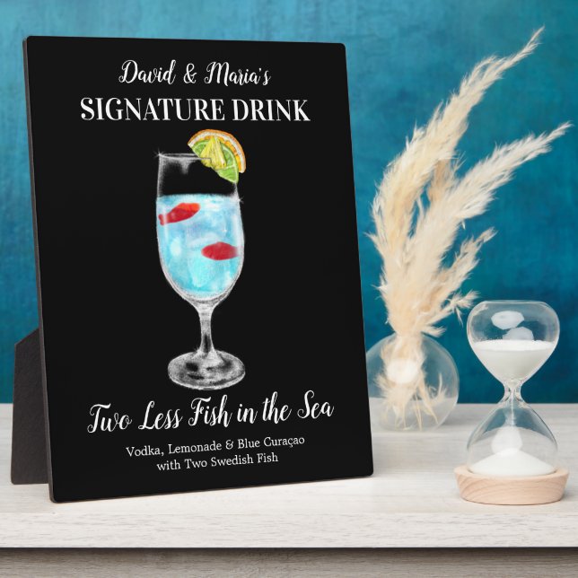 Two Less Fish in the Sea • PERSONALIZE this Drink Plaque (Side)