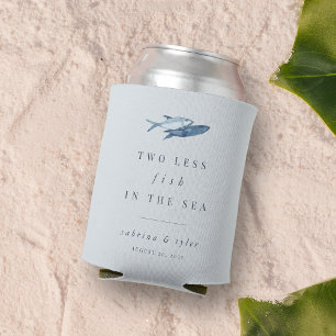 Two Less Fish in The Sea Personalized Wedding Can Cooler