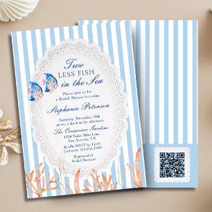 Two Less Fish in the Sea QR Code Bridal Shower Invitation