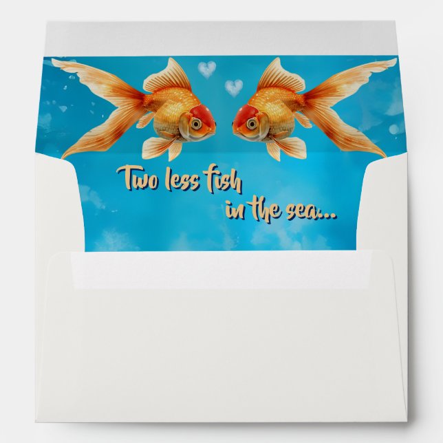 Two Less Fish In The Sea Underwater Wedding Envelope (Back (Bottom))