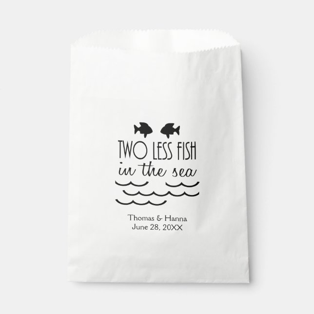 Two Less Fish in the Sea Wedding Favour Bag (Front)