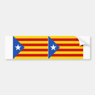 TWO "L'Estelada Blava" Catalan Independence Flag Bumper Sticker