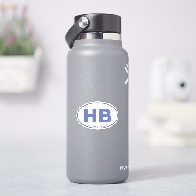 Two Letter Beach Oval Blue Custom Die Cut  (HydroFlask)