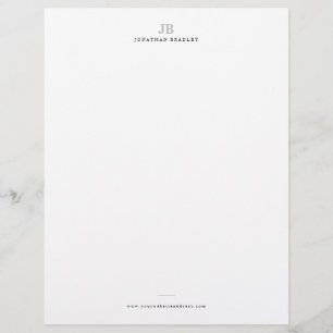 Two Letter Modern Minimalist Monogram Professional Letterhead