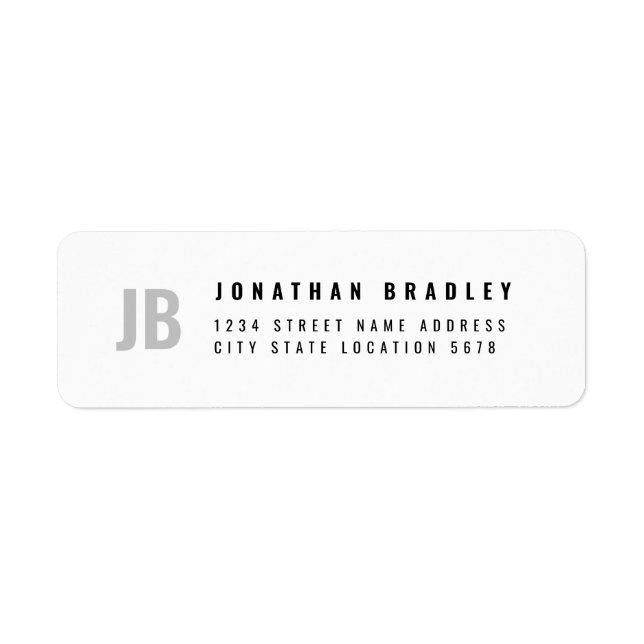 Two Letter Monogram Simple Typography Address (Front)