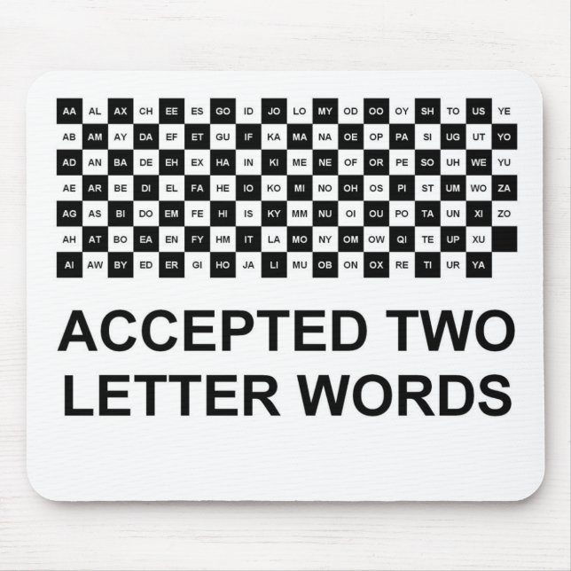 Two letter words mouse pad Int version (Front)
