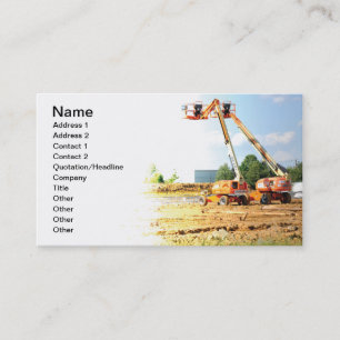 two lifts at a construction site business card