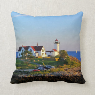 Two Lighthouse Beauties Throw Pillow