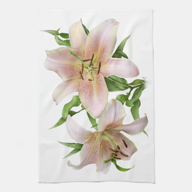 Two Lilies Kitchen Towel (Vertical)
