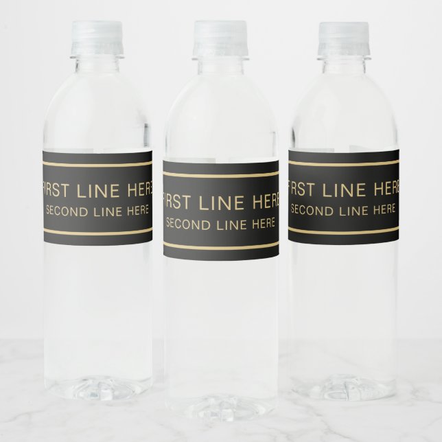 Two Line Custom Text 8" x 2.125" Water Bottle Label (Bottles)