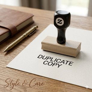 Two Line DUPLICATE COPY Personalized Rubber Stamp