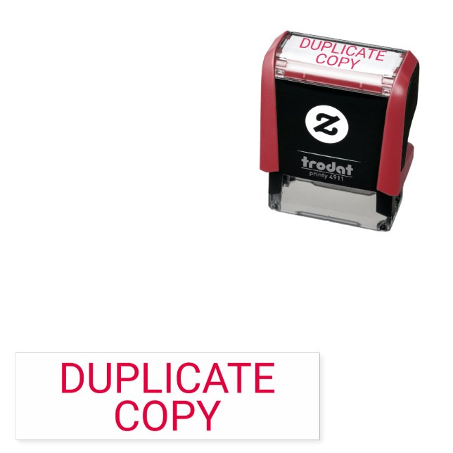 Two Line DUPLICATE COPY Personalized Self-inking Stamp (In Situ)