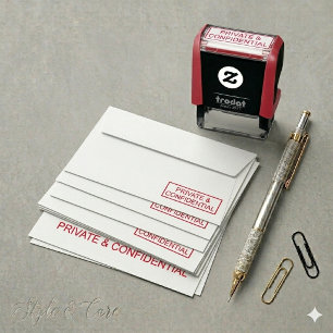 Two Line PRIVATE & CONFIDENTIAL Personalized Self-inking Stamp