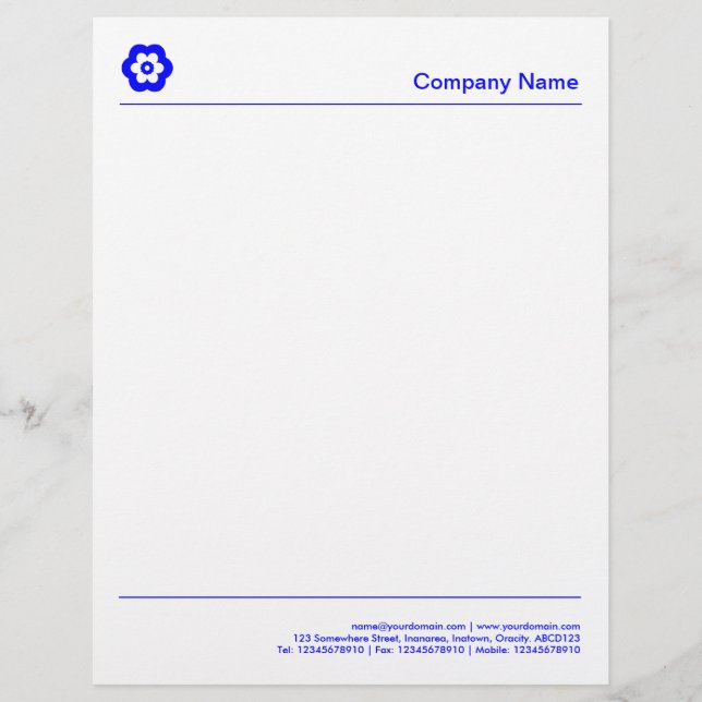 Two Lines - All Blue Letterhead (Front)