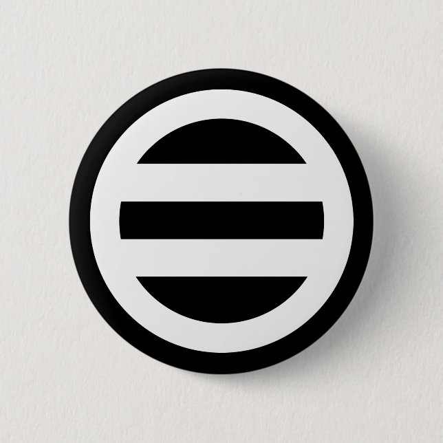 Two lines, encircled 2 inch round button (Front)
