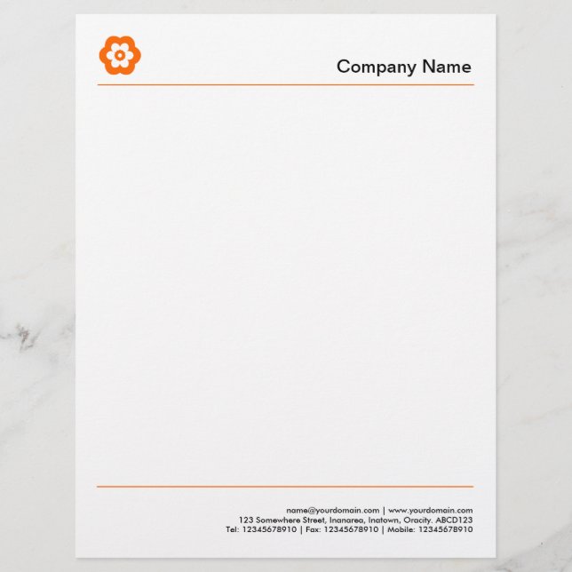 Two Lines - Orange Letterhead (Front)