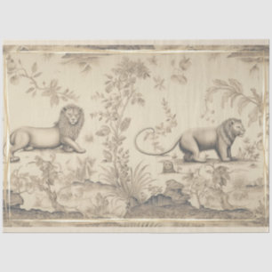 Two Lions Art in Tan Taupe Naturescape Tissue Paper