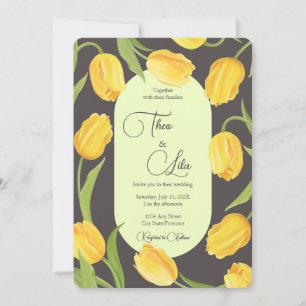 Two Lips and Tulips Wedding Invitation