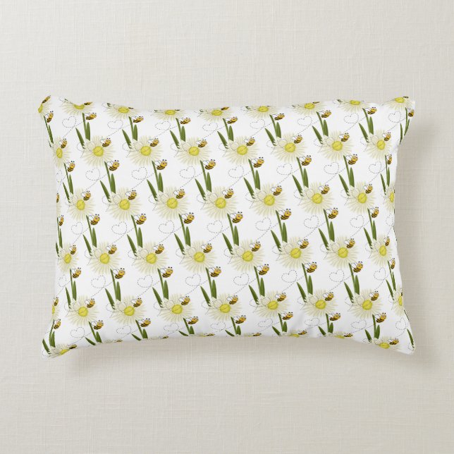 Two little and cute bees accent pillow (Front)