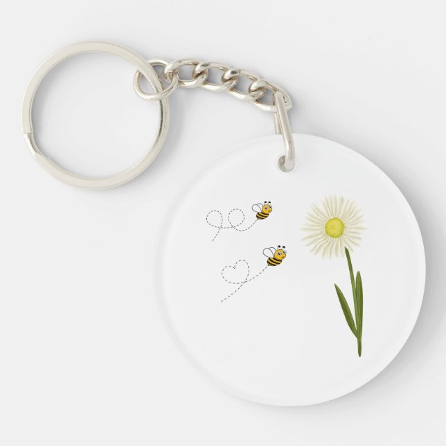 Two little and cute bees keychain (Front)