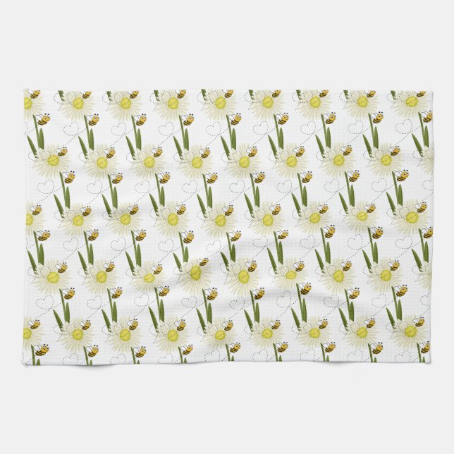 Two little and cute bees kitchen towel (Horizontal)