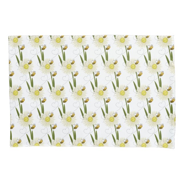 Two little and cute bees pillowcase (Front)