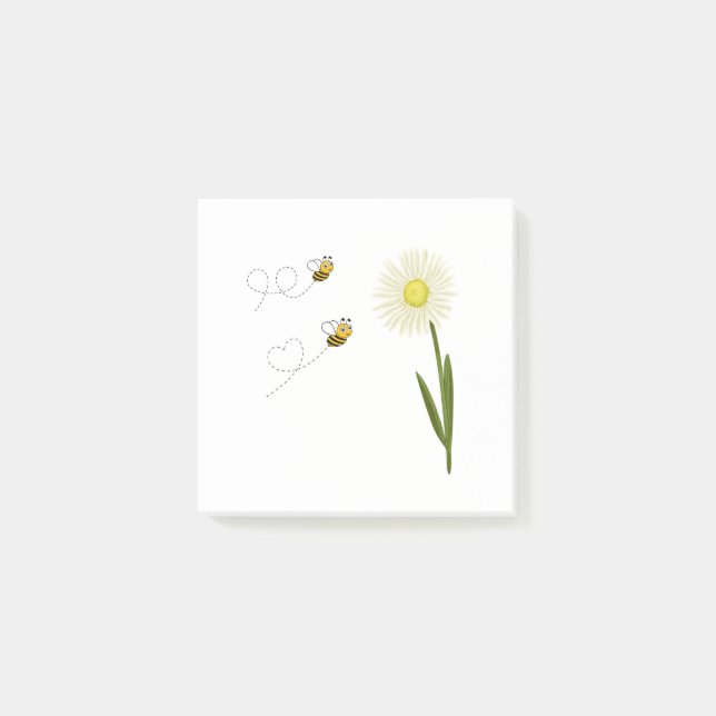 Two little and cute bees post-it notes (Front)
