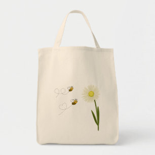 Two little and cute bees tote bag