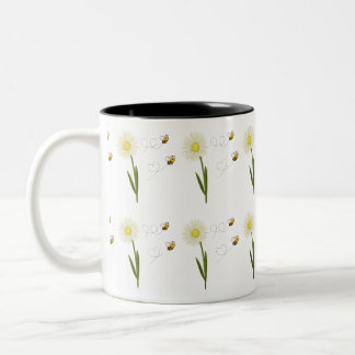 Two little and cute bees Two-Tone coffee mug