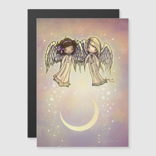 Two Little Angels on a Twinkling Night Art Magnetic Invitation