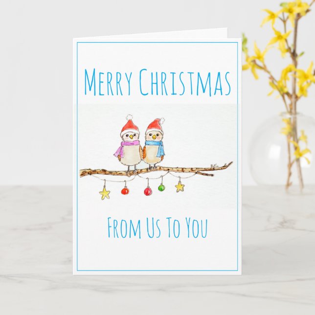 Two Little Birds  Card (Yellow Flower)