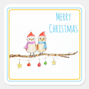 Two Little Birds Square Sticker
