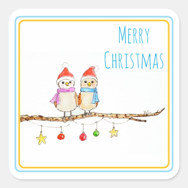 Two Little Birds  Square Sticker (Front)