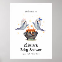 Two Little Boos Ghost Twins Baby Shower Welcome