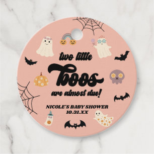 Two Little Boos Twins Halloween Baby Shower Favour Tags
