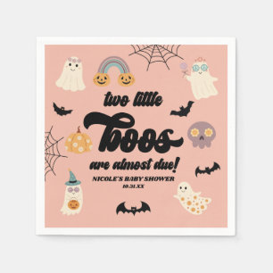 Two Little Boos Twins Halloween Baby Shower Napkin