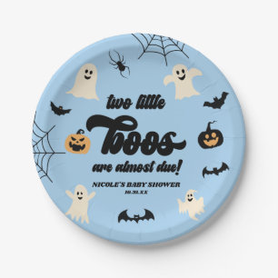 Two Little Boos Twins Halloween Baby Shower Paper Plate