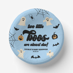 Two Little Boos Twins Halloween Baby Shower Paper Plate
