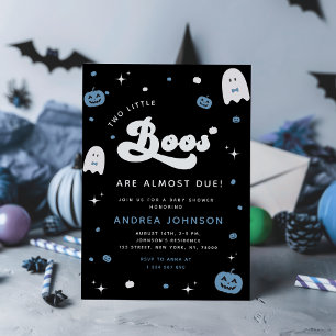 Two Little Boos Twins Halloween Invite