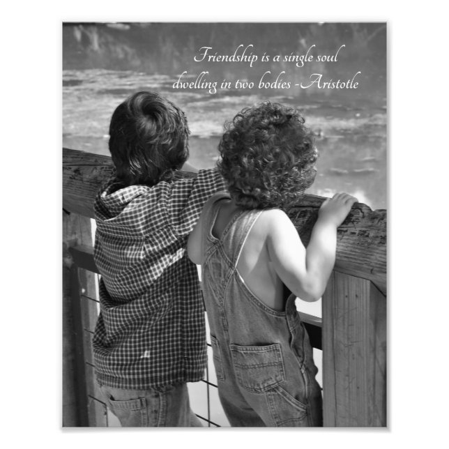 Two Little Boys "Friends" Aristotle Quote Photo Print (Front)