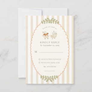 Two Little Chicks   Twins Watercolor Response Card