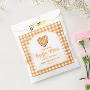 Two Little Cutie Pies Retro Twins Baby Shower Favour Bag