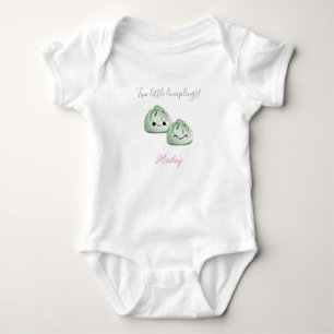 Two Little Dumplings, Personalized Twin Babies Baby Bodysuit