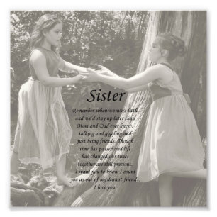 Two Little Girls Sister Thank You Photo Print