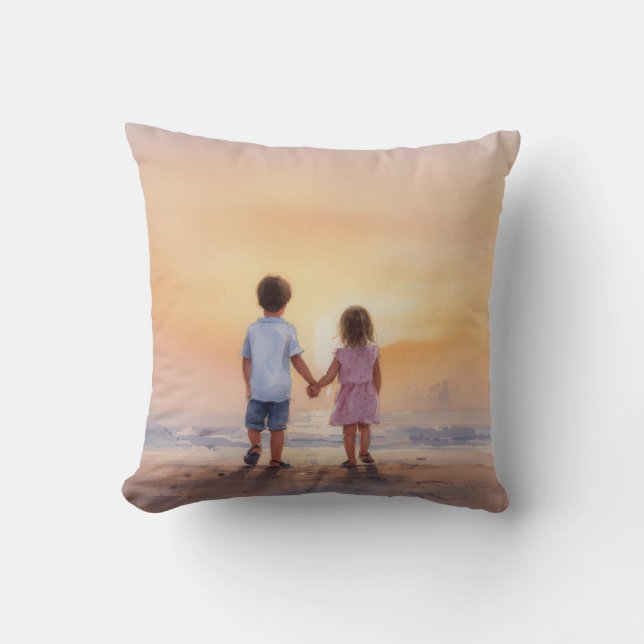Two little hearts. One beautiful path. Throw Pillow (Front)