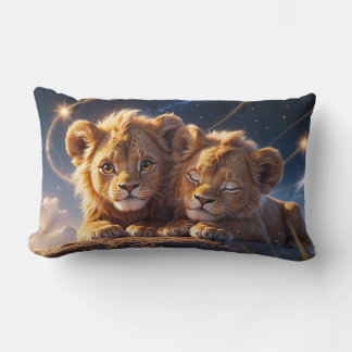 two little lions lumbar pillow