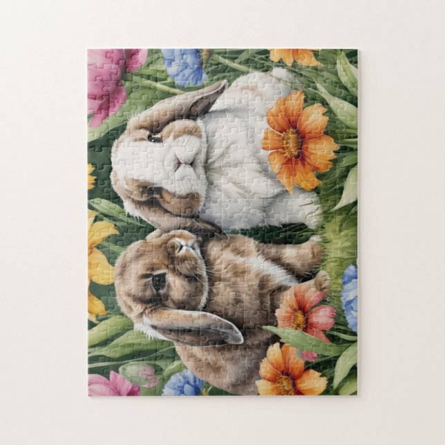 Two Little Lop Bunny rabbits Jigsaw Puzzle (Vertical)
