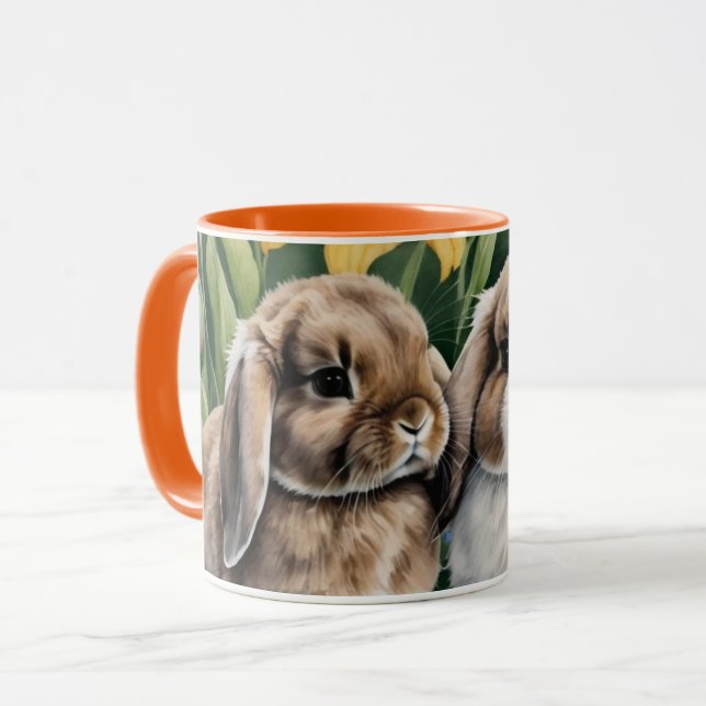 Two Little Lop Bunny rabbits Mug (Front Left)