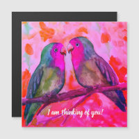 Two little lovebirds,I am thinking of you